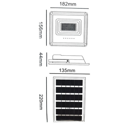 FARO LED FARETTO ALTA LUMINOSITA' PANNELLO SOLARE CREPUSCOLARE TELECOMANDO 50W