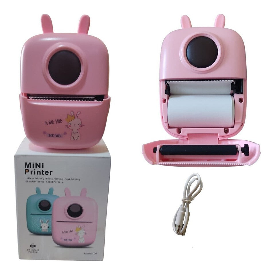 MINI STAMPANTE PORTATILE STAMPA DA smartphon FOTO VIDEO TESTO ROSA BLUETOOTH