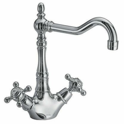 RUBINETTO LAVELLO CUCINA CANNA ALTA ANTICO MISCELATORE LAVANDINO CROMATO JH-1693