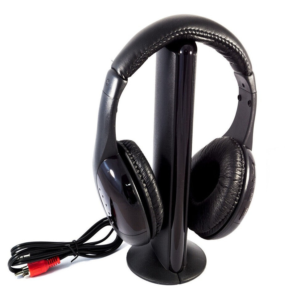 CUFFIA CUFFIE WIRELESS 5 IN1 SENZA FILI WI-FI MICROFONO RADIO FM TV TELEVISIONE