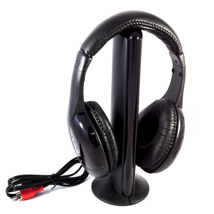 CUFFIA CUFFIE WIRELESS 5 IN1 SENZA FILI WI-FI MICROFONO RADIO FM TV TELEVISIONE