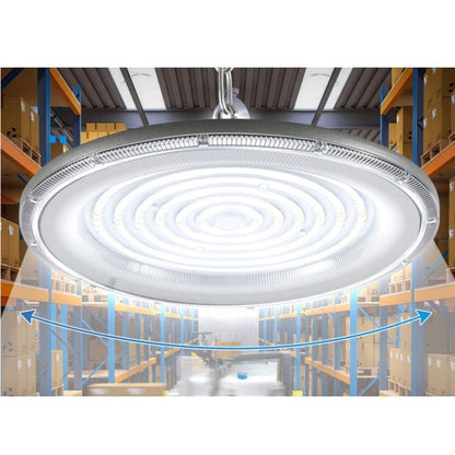 FARO INDUSTRIALE LED 100W DISCO ROTONDO UFO IP65 PLAFONIERA CAMPANA 6500K