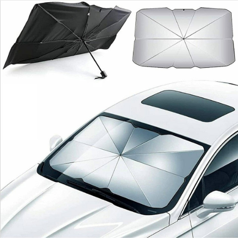 PARASOLE PER AUTO PARABREZZA ANTERIORE PIEGHEVOLE 130X77 CM OMBRELLO PORTATILE