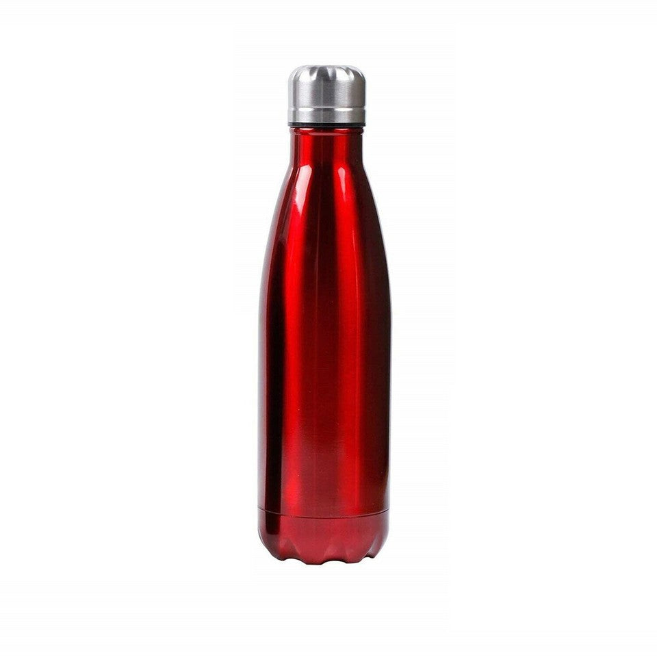 PORTATILE BORRACCIA BOTTIGLIA D'ACQUA ACCIAIO INOX TERMICA CALDO FREDDO 500 ML