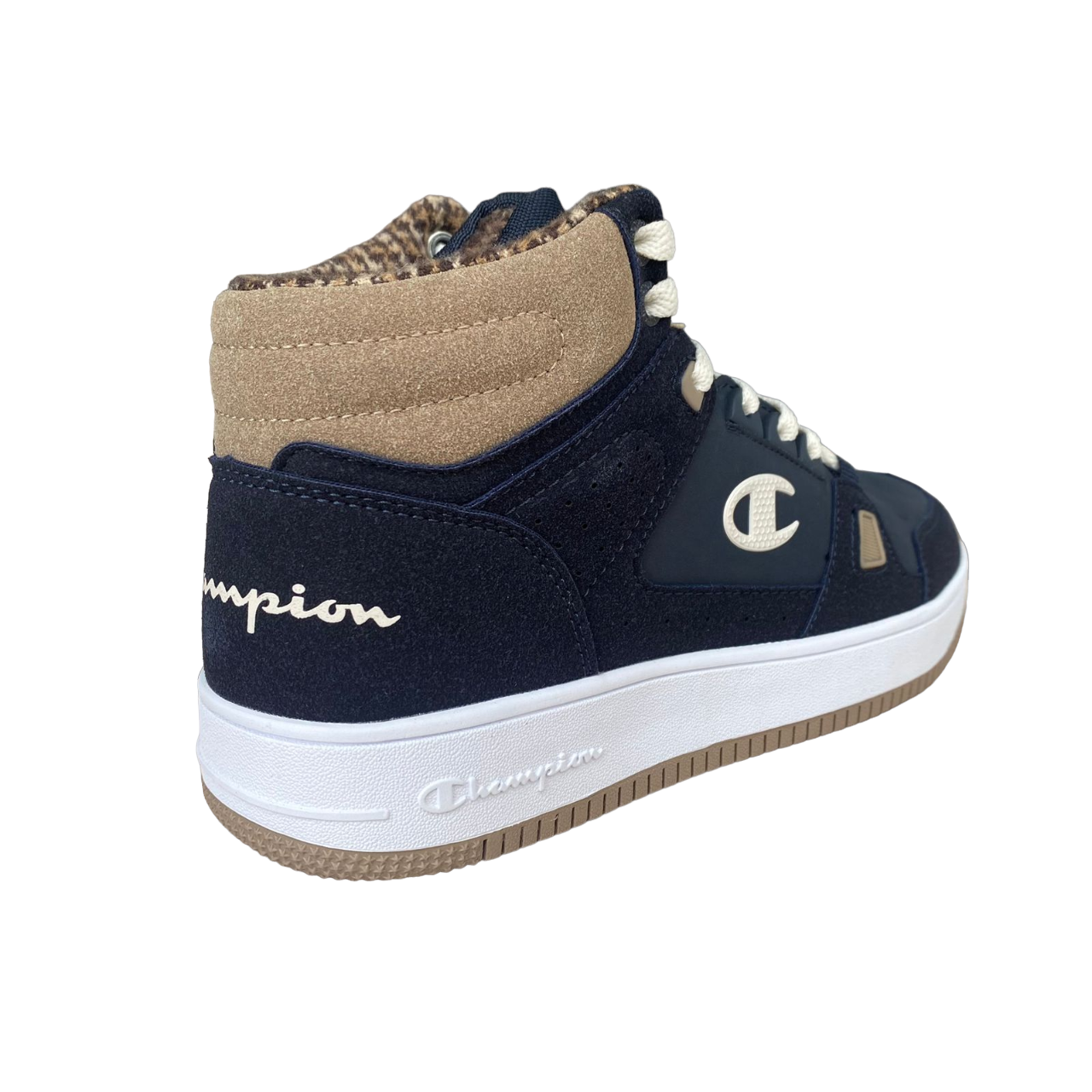 Champion scarpa casual alta da bambino con laccio elastico e velcro alla caviglia S32718 BS501 blu-bianco