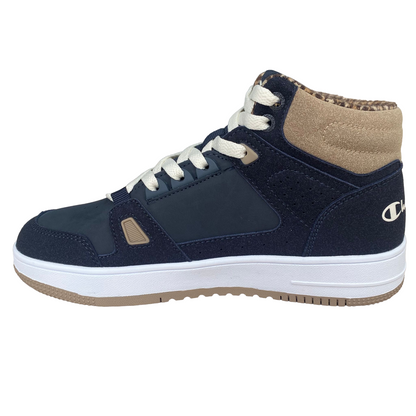 Champion scarpa sneakers alta da ragazzo Rebound Mid Winterized S32719 BS501 blu-bianco-beige