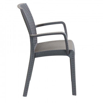 Poltrona Indiana - Sedia per esterni in wicker con struttura plastica stampata, dimensioni cm 57 x 59 x 86 h.