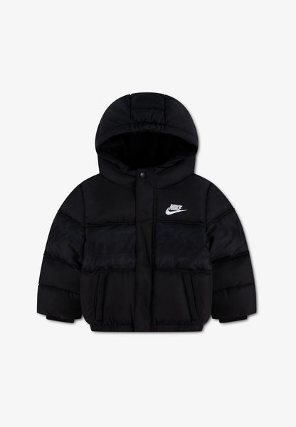 Nike Giubbino Puffer Sportswear Logo Mixed con Cappuccio per Bambino 86N976-023 nero