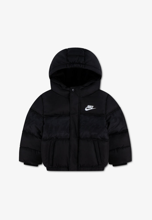 Nike Giubbino Puffer Sportswear Logo Mixed con Cappuccio per Bambino 86N976-023 nero
