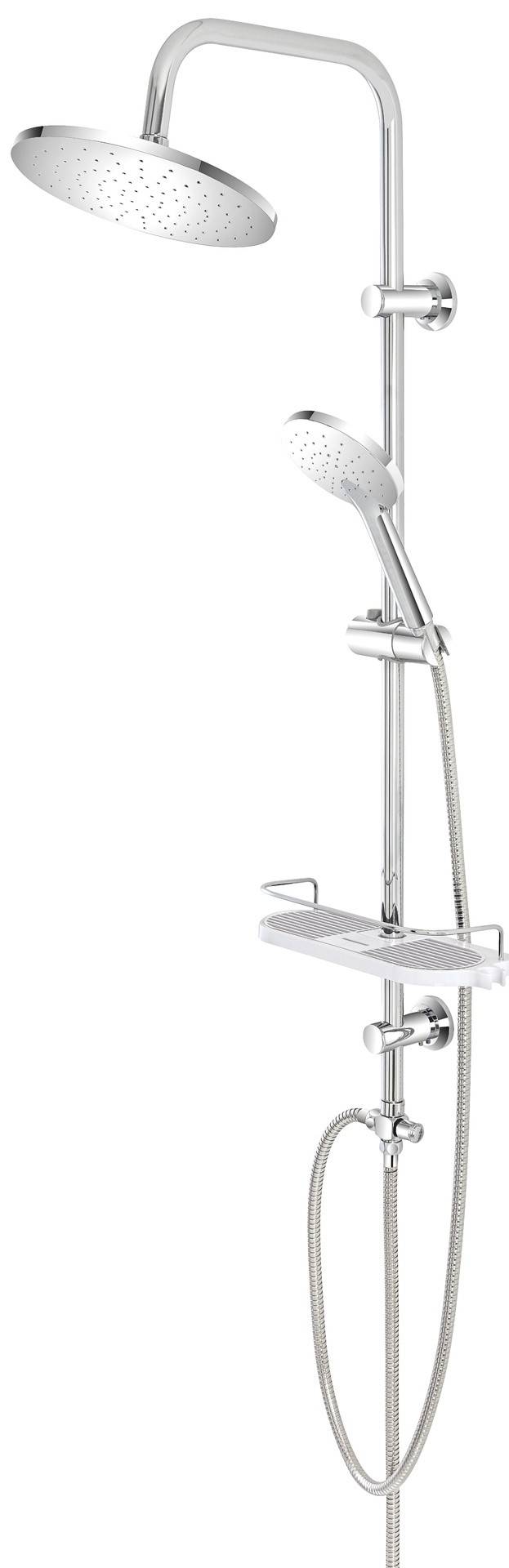 Saliscendi con soffione e deviatore colonna doccia Platinum H.105 cm