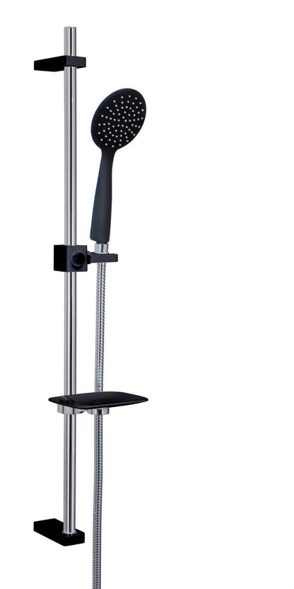 Saliscendi cromato nero  linea Tendence di Gedy con portasapone
