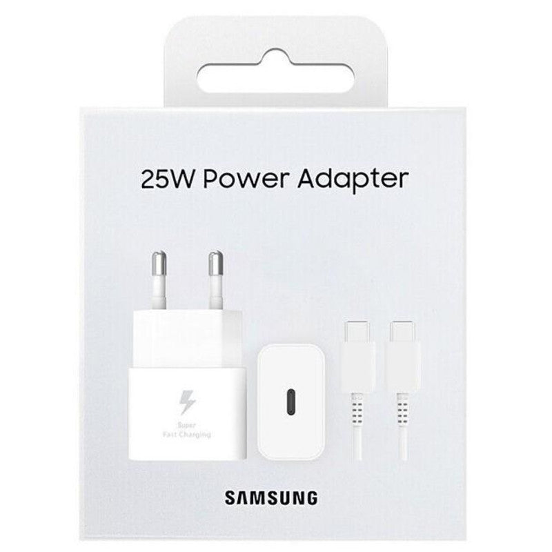 Samsung EP-T2510X Original 25W Ladegerät, USB-C Anschluss – Ladegerät (mit Kabel), Weiß