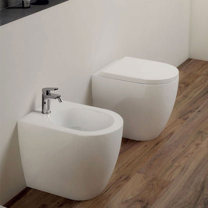 Sanitari Azzurra Comoda filo muro a terra wc + bidet e sedile soft-close in ceramica