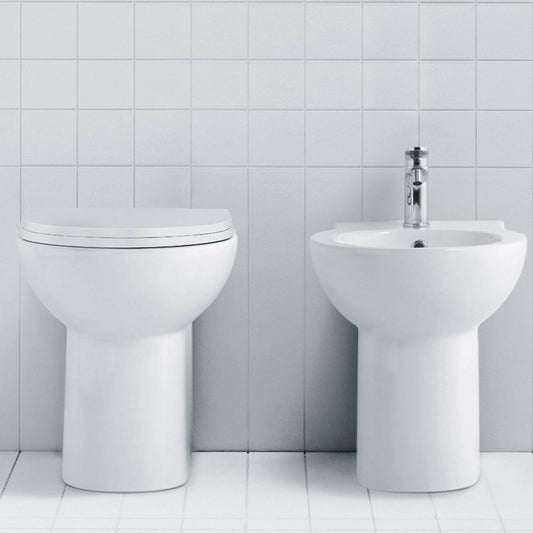 Sanitari filo muro Azzurra Fast terra wc + bidet copriwc