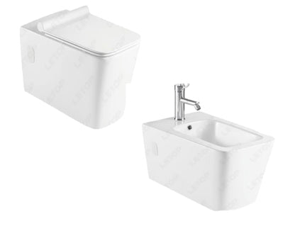 Sanitari sospesi Rimless vaso bidet e sedile in ceramica bianca