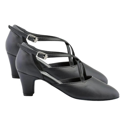 Scarpe da Ballo incrociato Cuccarini Vera Pelle da sala Danza Liscio