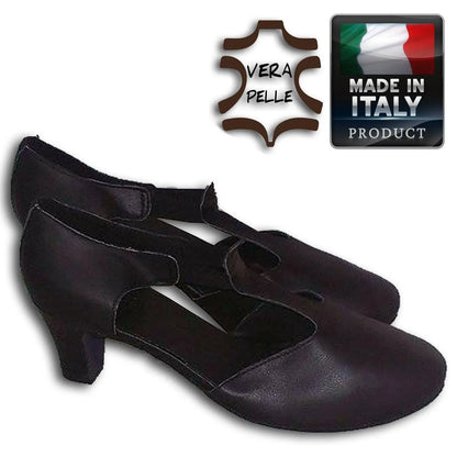 Scarpe Ballo donna T-BAR Vera Pelle - Danza Liscio Studio Broadway