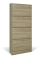 Double-depth shoe cabinet with 4 doors, oak wood 63X24X150cm