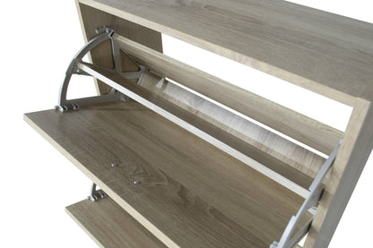 Scarpiera doppia profondità in legno 2 ante Rovere 63X24X80cm
