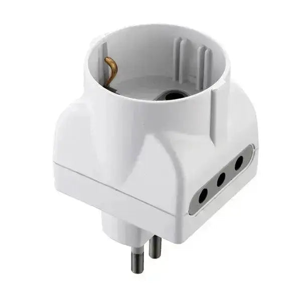 Adattatore 10A Schuko con 2 Prese 10A