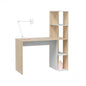 WS Double Desk Bookcase 110x52x136h in Canadian Oak and Artik White