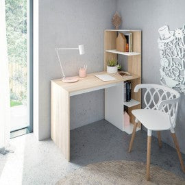 Scrivania Libreria WS Double 110x52x136h in Rovere Canadian e Bianco Artik