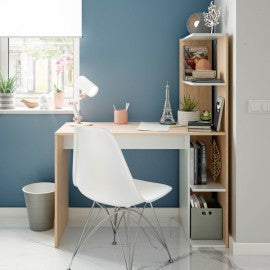 Scrivania Libreria WS Double 110x52x136h in Rovere Canadian e Bianco Artik