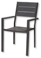 Tenerife Armchair – Wood effect, painted metal, grey