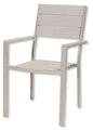 Tenerife chair with armrests – Wood effect, painted metal, beige