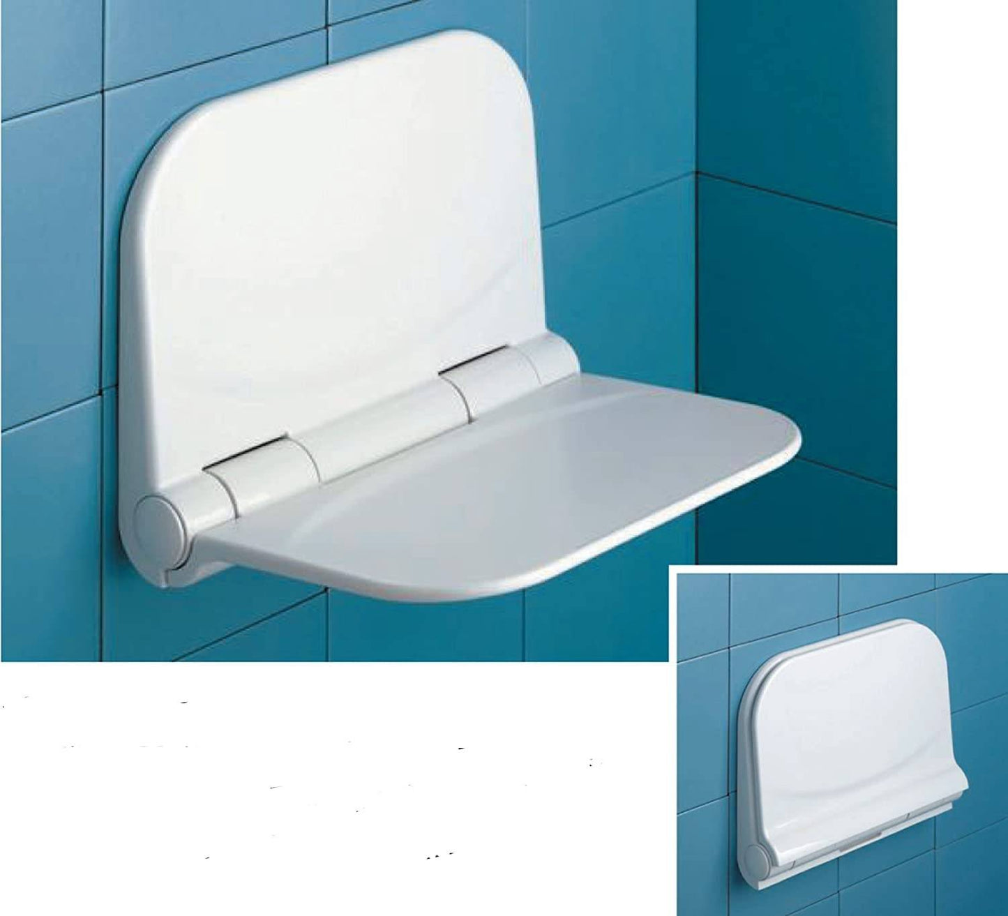Sedile ribaltabile per doccia in resina colore bianco