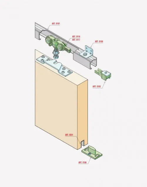 SLIDING DOOR KIT SERIES 100 CAPACITY UP TO 70 KG