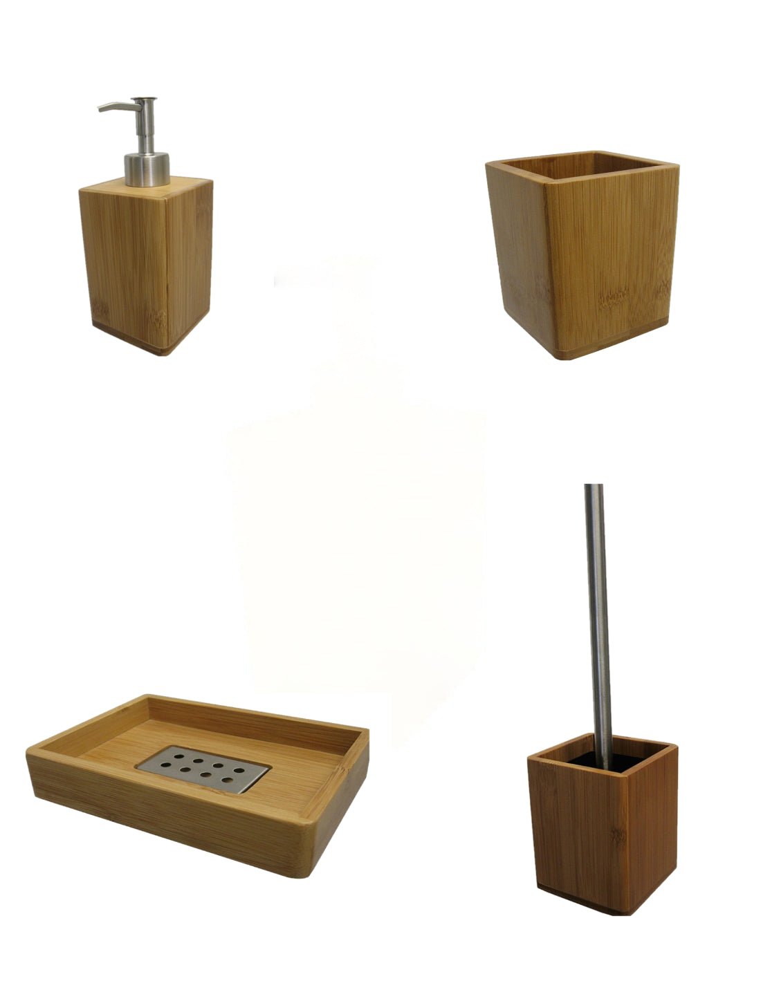 Set da 4 accessori d' appoggio GEDY linea Bambù naturale