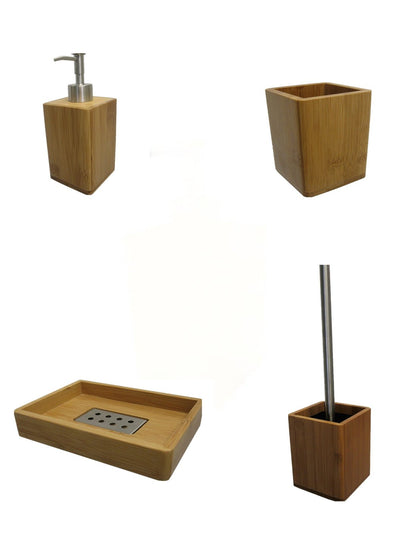 Set da 4 accessori d' appoggio GEDY linea Bambù naturale