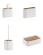Set of 4 GEDY Ninfea matte white countertop accessories