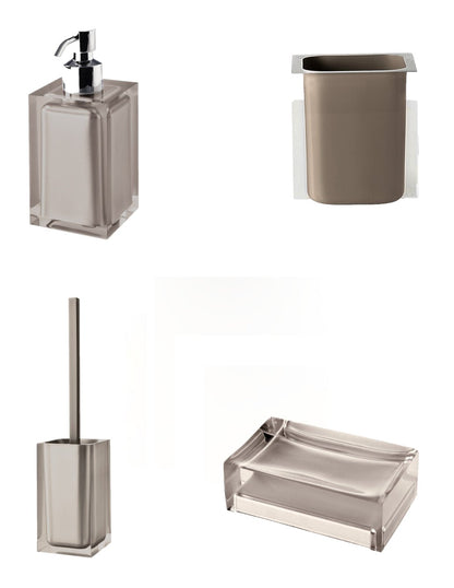 Set da 4 accessori d' appoggio GEDY linea Rainbow tortora