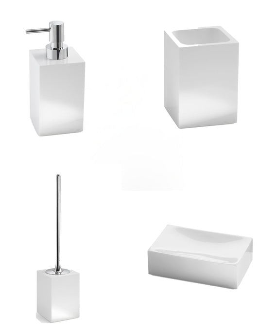 Set da 4 accessori d' appoggio GEDY linea Sofia bianco