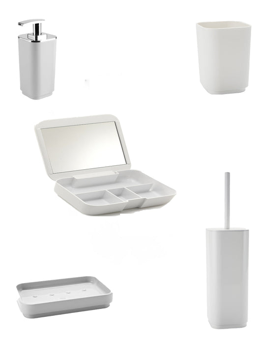 Set da 5 accessori d' appoggio GEDY linea Seventy bianco