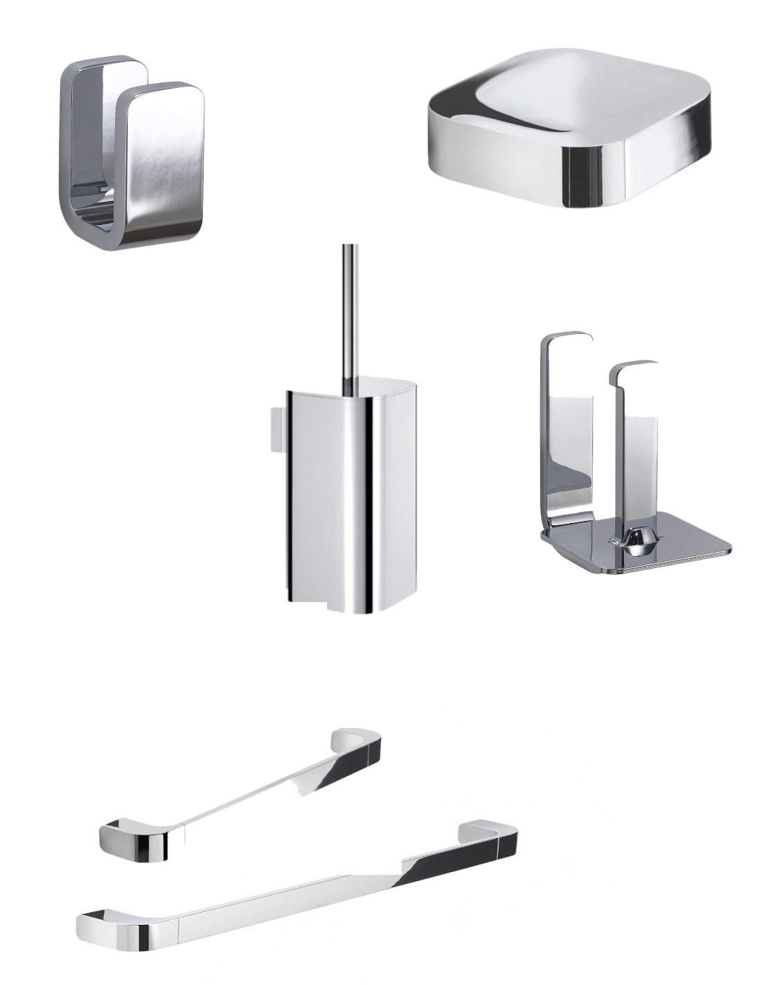 Set da 6 accessori a muro GEDY linea Outline cromato