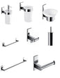 Set of 8 GEDY Maine chrome wall-mounted accessories