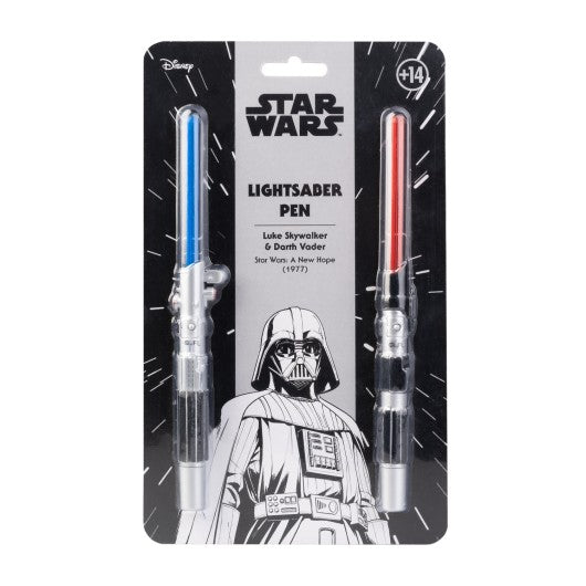 Star Wars Set mit 2 Laser-Schwert-Stiften Luke Skywalker / Darth Vader Stift mit LED, ABS
