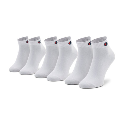 Champion calzini unisex Quarter Socks 3 paia 10100382 U24559 WW001 bianchi