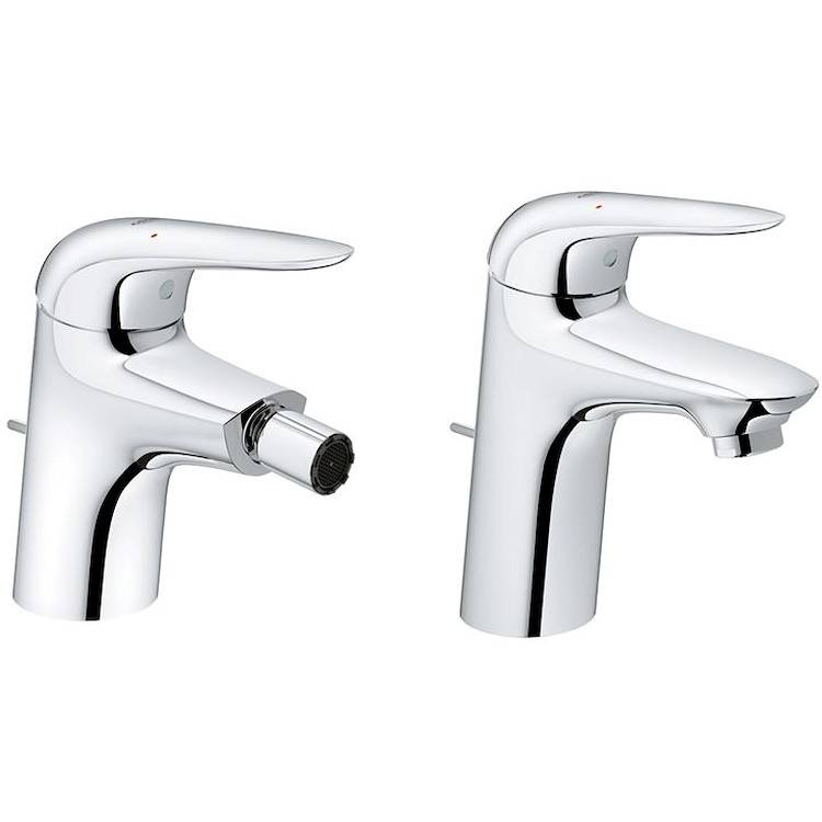 Set di miscelatori lavabo e bidet con piletta di scarico inclusa Grohe Eurostyle New