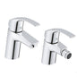 Grohe Eurosmart basin and bidet mixer set in chrome-plated brass TG S