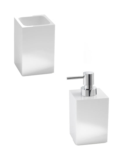 Set portaspazzolini / dosasapone d' appoggio Gedy linea Sofia bianco