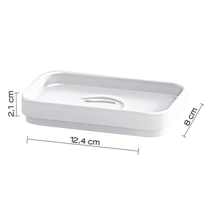 Set Dosasapone, Portaspazzolini e Portasapone d'appoggio Gedy linea Seventy bianco