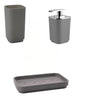 Countertop toothbrush holder, soap dispenser, and soap dish set Gedy Seventy line gray
