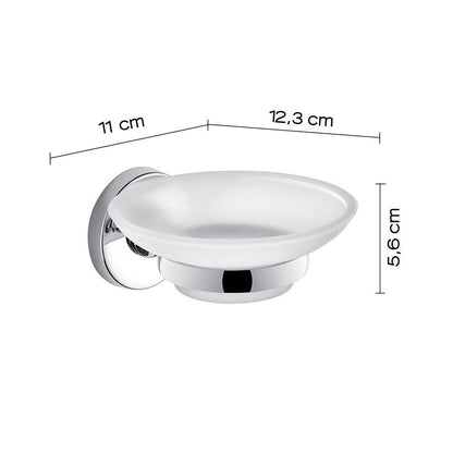Set portaspazzolini, dosasapone e portasapone da muro Gedy linea Felce cromato