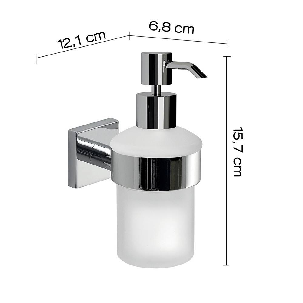 Set portaspazzolini, dosasapone e portasapone da muro Gedy linea Fuji cromato