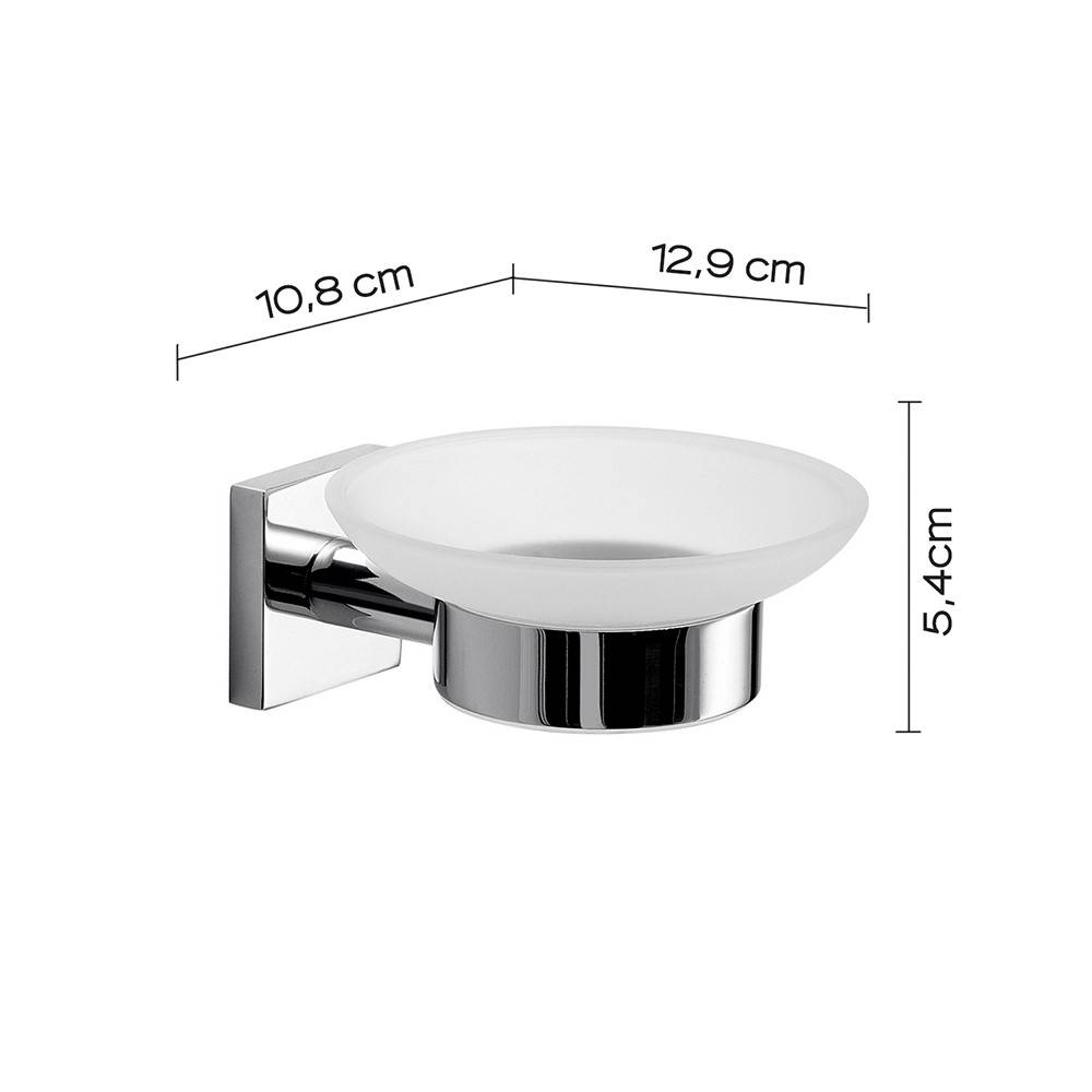 Set portaspazzolini, dosasapone e portasapone da muro Gedy linea Fuji cromato