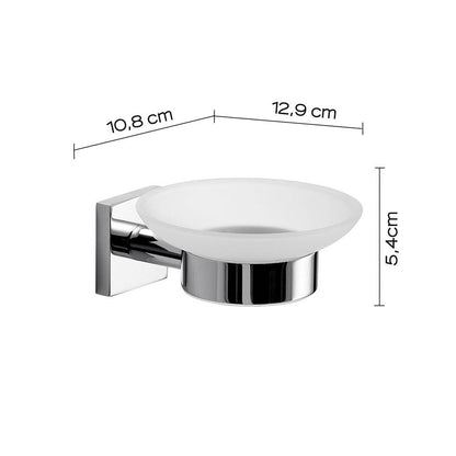 Set portaspazzolini, dosasapone e portasapone da muro Gedy linea Fuji cromato